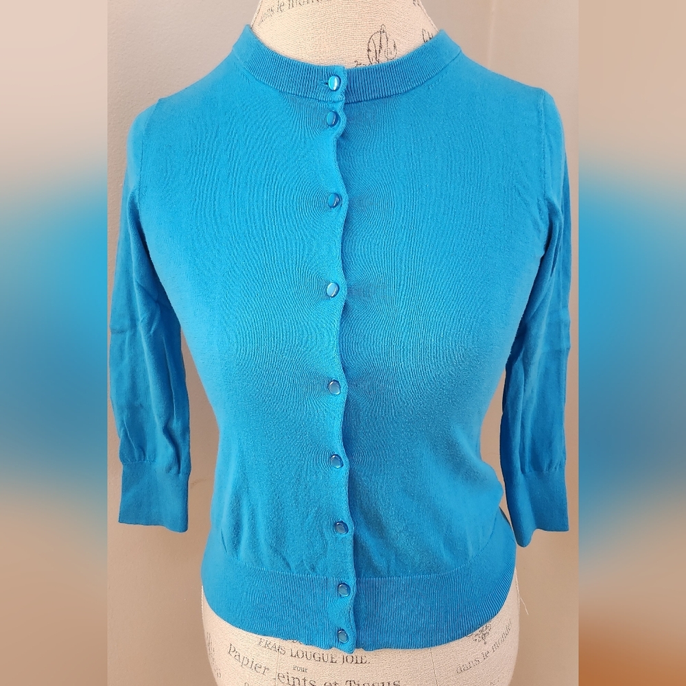 J.CREW women's The Clare cardigan in Barcelona Blue XS